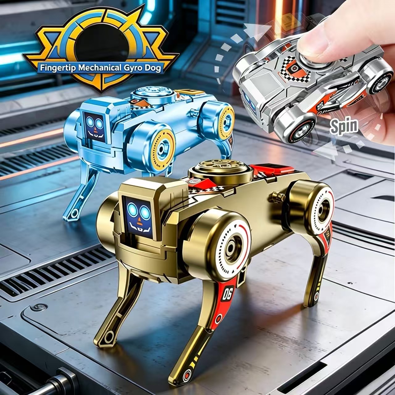 Baby Products Unique - Transformable Robot Dog Fidget Spinner Toy,