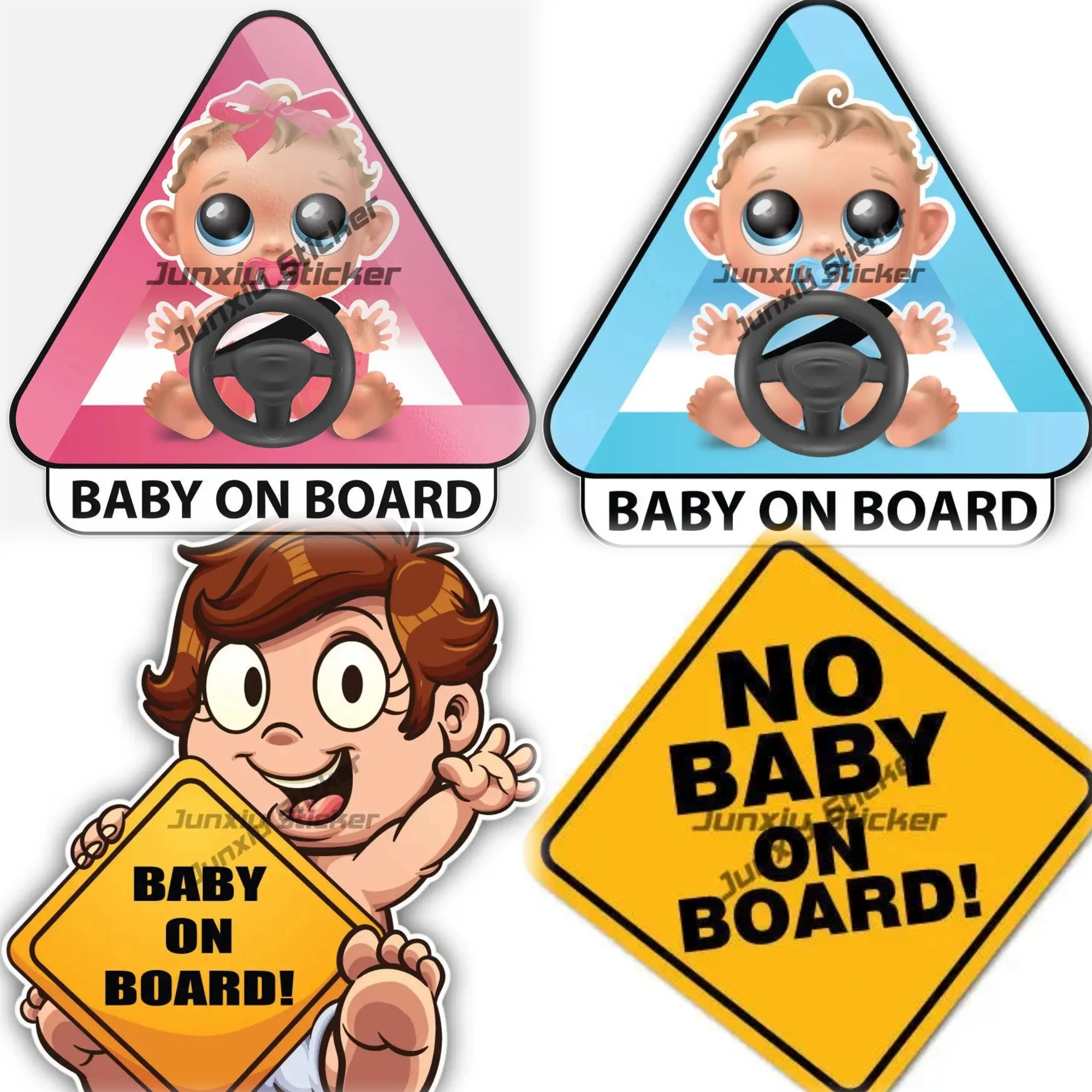 Baby Products Packaging - Baby on Board Cartoon Vinyl Sticker