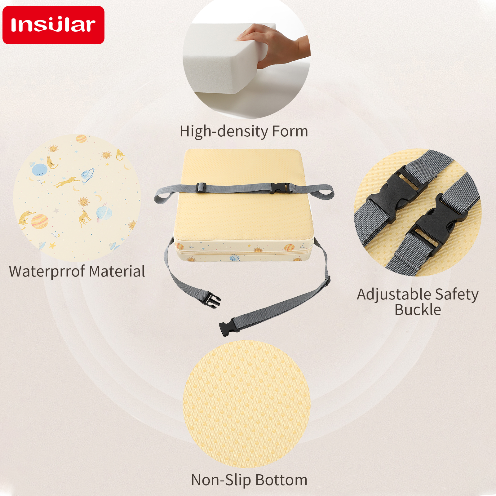 INSULAR Waterproof Non-Slip Hi – Baby High Chair Booster recenzja i cena